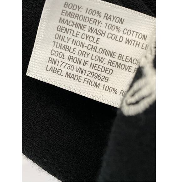 Xhilaration Black with Embroidered Flowers Split Sleeve Gauzy Mini Dress Large - Picture 7 of 9